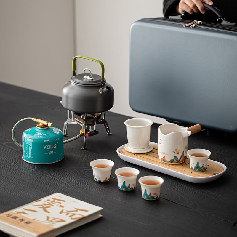 知者觉器-观山户外旅行茶具陶瓷套装茶盘商务礼品野餐定制中秋节