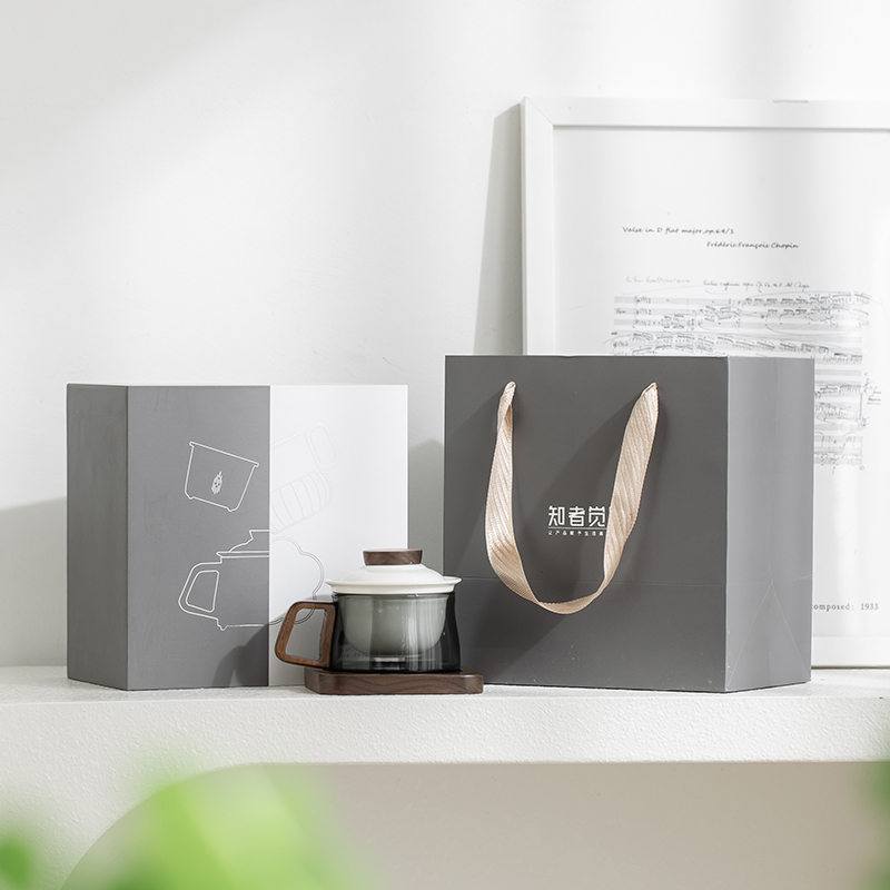 知者觉器-悦见茶咖杯套装陶瓷带勺商务咖啡杯礼品中秋节茶具礼盒