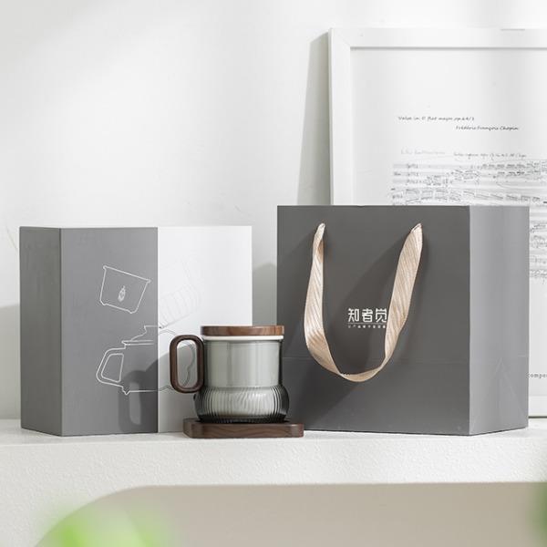 知者觉器-轻逸茶咖杯套装陶瓷带勺商务咖啡杯礼品中秋节玻璃茶具