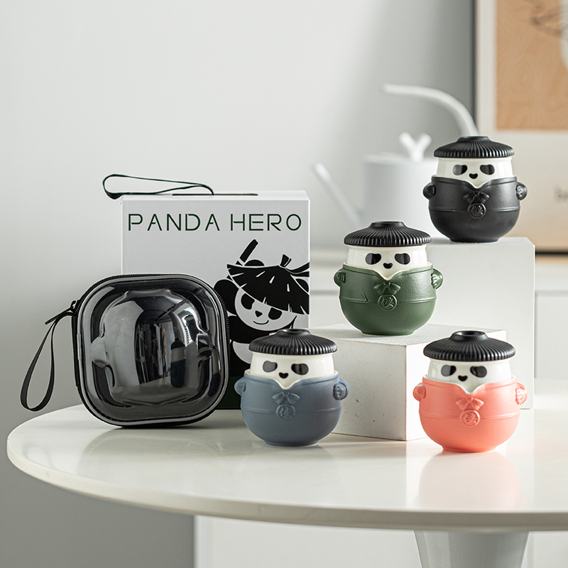 知者觉器-熊猫功夫茶具中式萌趣旅行套装快客商务礼品中秋定制