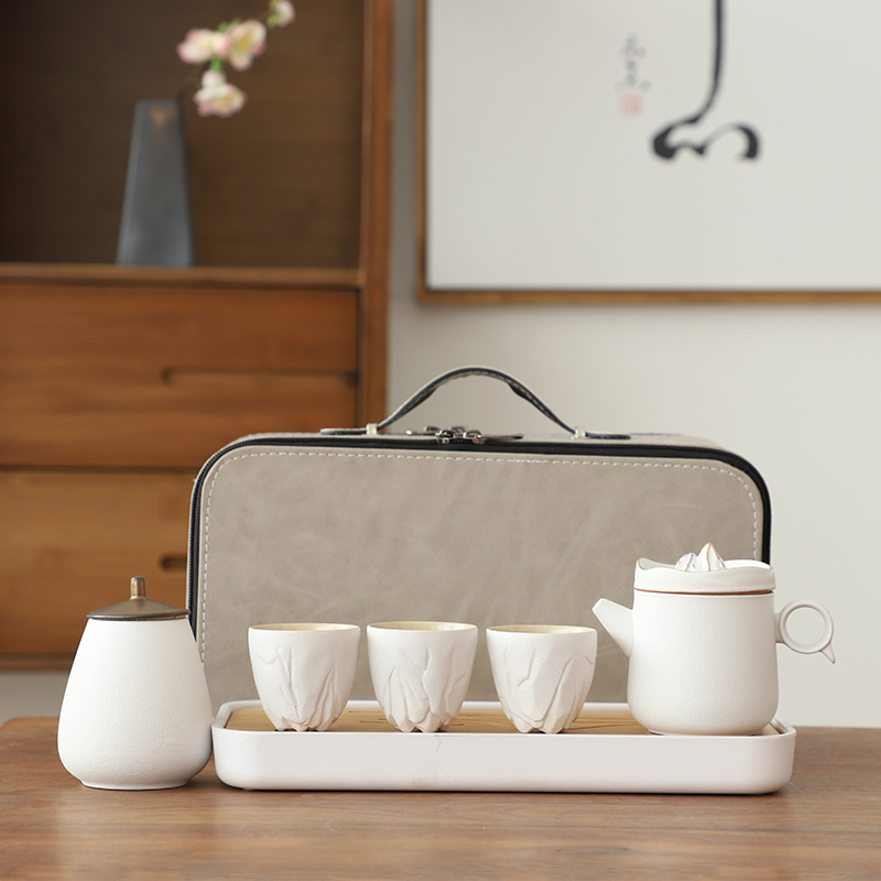 知者觉器-观山旅行茶盘茶具套装粗陶陶瓷商务定制礼品中秋伴手礼