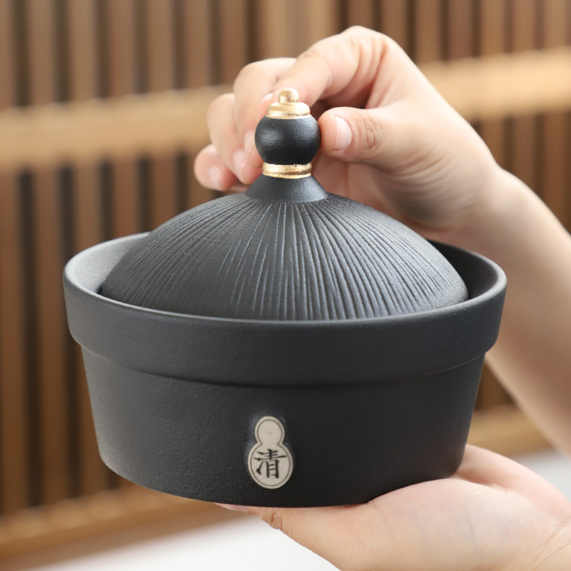 知者觉器-官帽烟灰缸国风陶瓷带盖防飞灰家用客厅中秋节定制礼品